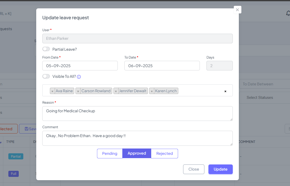Leave Request Approved